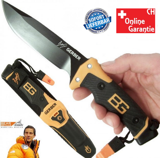  Gerber Bear Grylls Ultimate Knife Pro Überlebens Messer Outdoor Jagd Surival Feuerstein Schärfer Sport & Outdoor