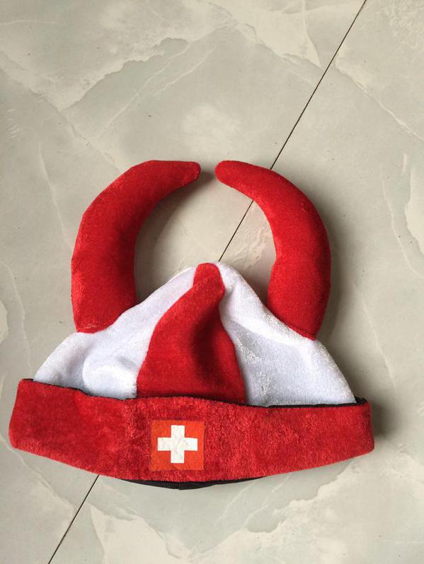  Hopp Schwiiz Fan Hrner Fanhut Hut Mtze Kappe WM Fussball WM EM Teufel Public Viewing Stadion Euro 2024 Eishockey WM Support CH Kleidung & Accessoires 2