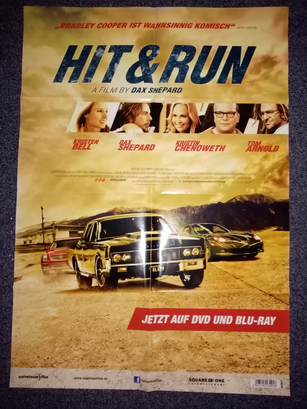 2012 Orginal  Film Plakat  A1  Hit and Run  Sammeln