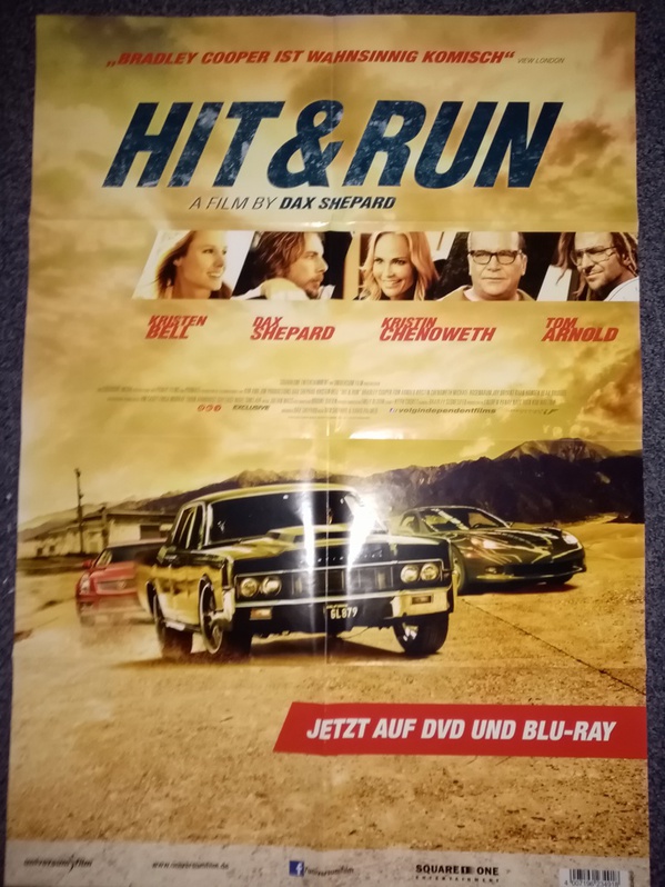 2012 Orginal  Film Plakat  A1  Hit and Run  Sammeln 2