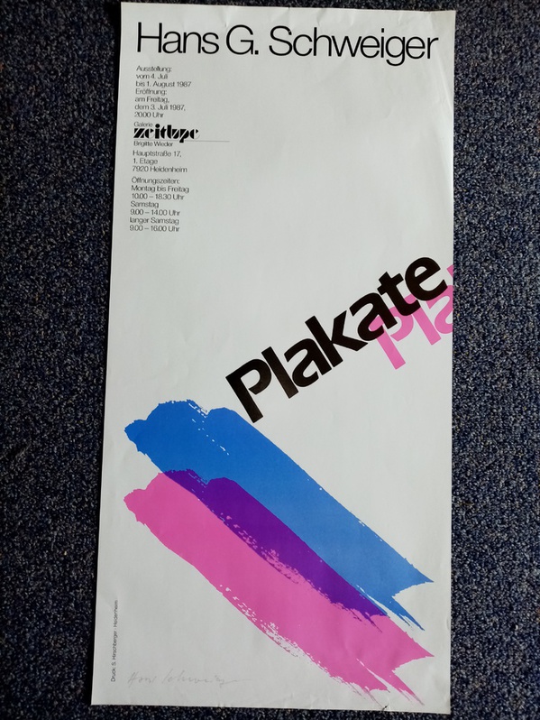 7920 Heidenheim Ausstellung Plakate  1987  Galerie  Zeitlupe Sammeln 2