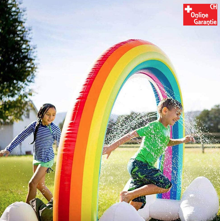 Aufblasbarer Regenbogen Wassersprinkler Spielzeug Wasser Sommer Garten Pool Wasserspielzeug Schweiz Garten & Handwerk 2