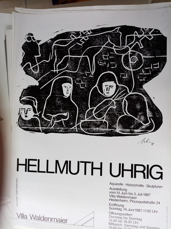 Ausstellungs Plakat  A1  Hellmuth Uhrig  1987 Sammeln 2