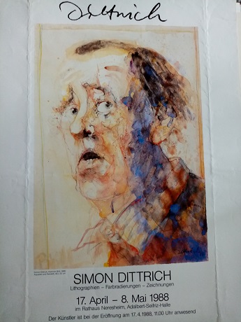 Dittrich Ausstellungsplakat 1988 Neresheim H Bll Antiquitaeten 2