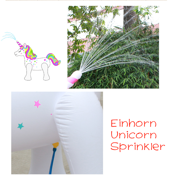 Einhorn Sprinkler Wasser Spielzeug Sommer Wasserspielzeug Unicorn Garten Badi Zuhause Gartenschlauch Sprinkleranlage Neu Baby & Kind 3