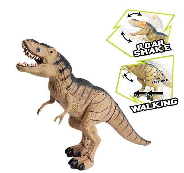 Elektronischer RC Ferngesteuerter Dinosaurier T-Rex Gehfunktion, Sound LED Dampf Effekte inkl. Fernsteuerung Dino Spielzeug Urzeit Tyrannosaurus Rex Geschenk Kind Kinder Junge Weihnachten Geburtstag Baby & Kind 2