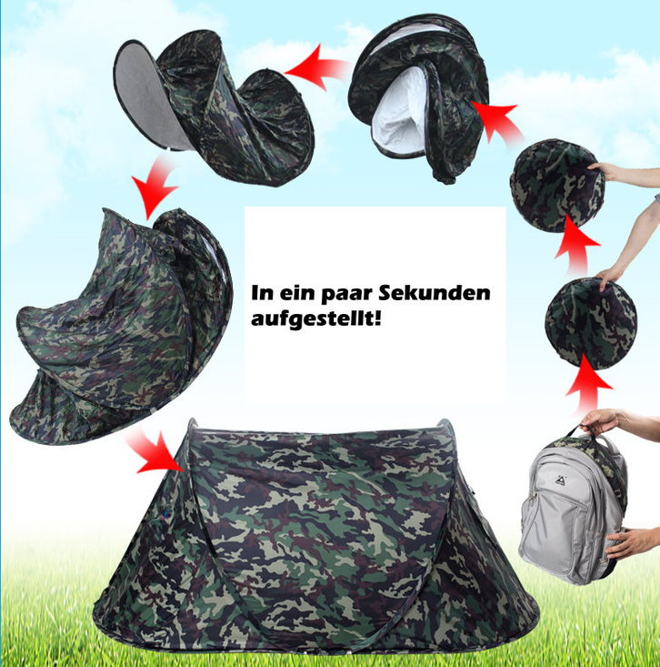 Getarntes Camouflage Wurf Zelt Wurfzelt Pop Up Zelt Camping Festival Jagd Schnell Rapid Popup Zlt kleines Packmass Tickets & Gutscheine 2