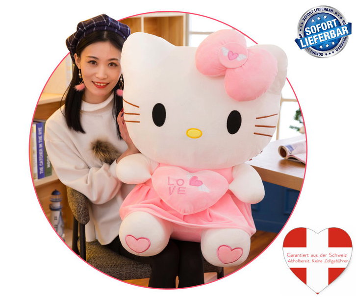 Hello Kitty Hellokitty Plsch Katze HK Cat Plschtier Herz Love Liebe 70cm Geschenk Girl Mdchen Pink Rosa Spielzeuge & Basteln