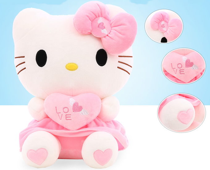 Hello Kitty Hellokitty Plsch Katze HK Cat Plschtier Herz Love Liebe 70cm Geschenk Girl Mdchen Pink Rosa Spielzeuge & Basteln 2