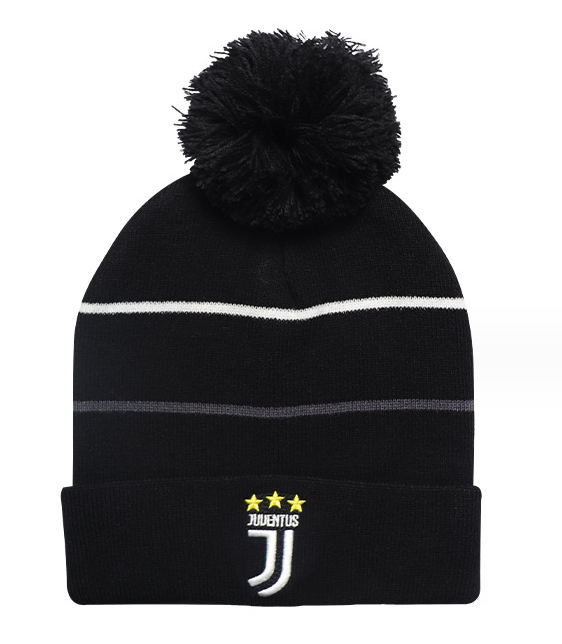 Juventus Turin Bommel Mütze Kappe Bommelmütze Beanie Juve Fan Fussball Zubehör Accessoire Fanshop  Kleidung & Accessoires