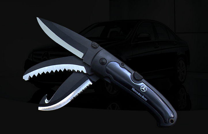 Mercedes-Benz Benz Taschenmesser Messer Klappmesser 3in1 Neuheit mit Etui Fan Sport & Outdoor 2