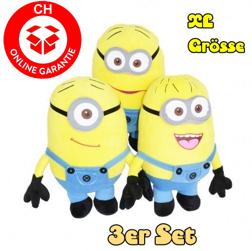 Kevin Stuart und Bob Minions 50cm 3er Minion Plsch Plschtier Stofftier Kuscheltiel Figuren Set Geschenk XL Fan Kind Kinder Zuhause Kult Gelb Spielzeuge & Basteln