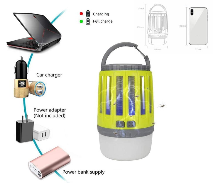 Mcken Moskito UV Lampe Insekten Killer Vernichter Insektenvernichter Camping Beleuchtung Garten Zuhause Openair Festival Sommer USB Gadget Garten & Handwerk 4