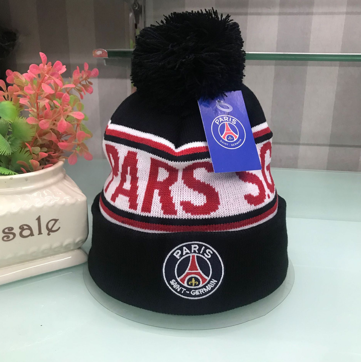 PARIS SAINT-GERMAIN Mtze Bommel Bommelmtze PSG Beanie Fussball Fanartikel Unisex Sport & Outdoor