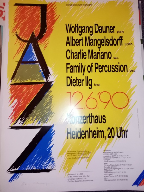 Plakat 1990  european jazz highlight Mangelsdorff Sammeln