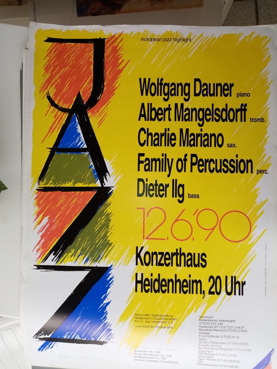 Plakat 1990  european jazz highlight Mangelsdorff Sammeln 3