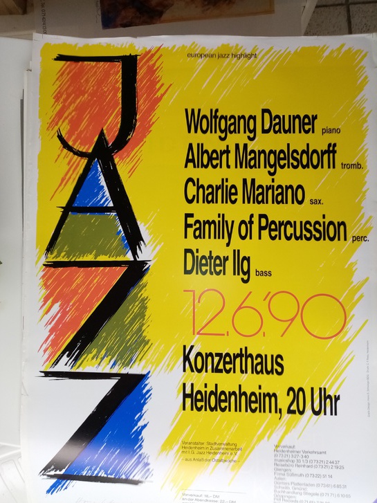 Plakat 1990  european jazz highlight Mangelsdorff Sammeln 4