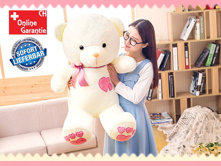 Plschbr Plsch Br Teddy Plschteddy Plschtier Br XL XXL flauschig Love Liebe Weiss Pink Herz / Neu Sammeln