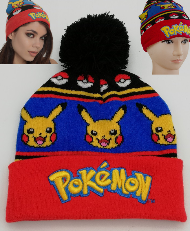 Pokémon GO Pikachu Winter Fan Mütze Beanie Strickmütze Universalgrösse Fanartikel Schweiz Kleidung & Accessoires