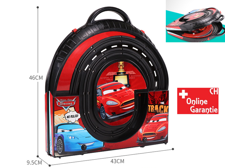 Portable Rennbahn im Koffer Car Cars Racing Auto Rennstrecke Geschenk Kinder Junge Koffer Reifen Geschenk Kinderspielzeug Weihnachten Geburtstag Spielzeuge & Basteln 3