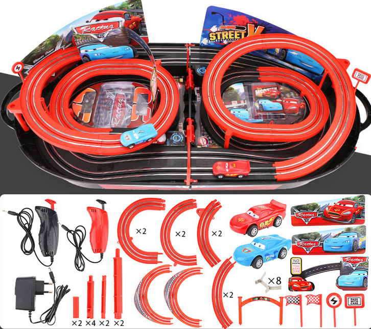 Portable Rennbahn im Koffer Car Cars Racing Auto Rennstrecke Geschenk Kinder Junge Koffer Reifen Geschenk Kinderspielzeug Weihnachten Geburtstag Spielzeuge & Basteln 4