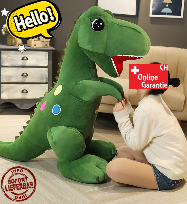 Riesen Plsch Dino Dinosaurier Stofftier Tyrannosaurus Saurier Plschdino XXL 100cm 1m Geschenk T-rex Kind Kinder Kids Kind Frau Freundin Spielzeuge & Basteln