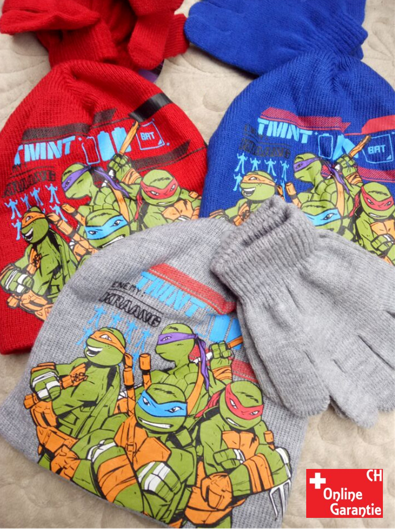 Teenage Mutant Ninja Turtles TMNT Mütze Beanie Cap Mütze Handschuhe Set ONE SIZE in verschiedenen Farben für Fan Kind Kinder Baby & Kind