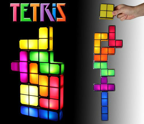 Tetris Lampe Bau Deine eigene Lampe aus Tetrissteinen Geschenk Fan Gadget Retro LED Lampe Geschenk Weihnachten