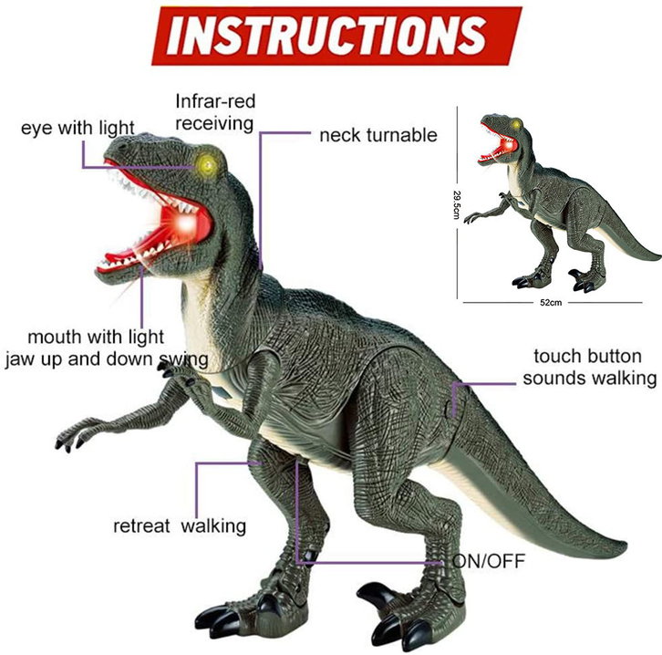 Velociraptor Dino Dinosaurier RC Spielzeug Fernbedienung Controller Spielzeug Raptor für Kind Kinder Spielzeuge & Basteln 2