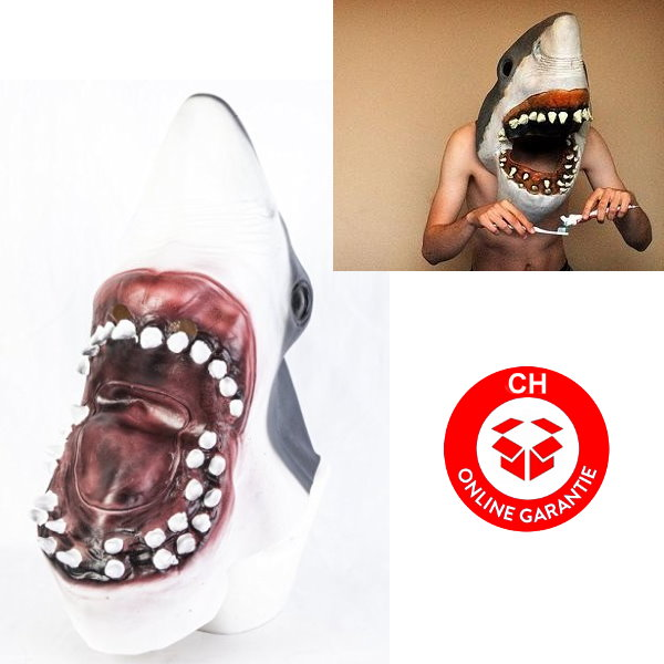 Weisser Hai Haimaske Tiermaske Horror Jaws Fasnacht Halloween Kleidung & Accessoires