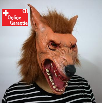 Werwolf Maske Erwachsene Wolf Fasnacht Halloween Horror Tiermaske Latex Kunsthaar Kleidung & Accessoires