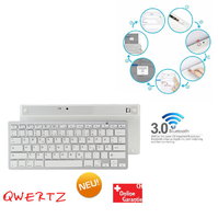 Universal Mini QWERTZ Deutsch Tastatur Keyboard Wireless Drahtlos Slim Design mit Bluetooth Funktion wie TV, iPhone, iPad, macOS, Samsung Galaxy Tab Serie, PC, Laptop, Smartphones, Tablets, usw...